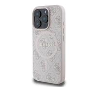 CG MOBILE Guess Magsafe Coque Rigide en polyuréthane 4G avec Logo Classique pour iPhone 16 Pro Rose