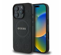 CG MOBILE Guess Magsafe Coque Rigide en polyuréthane Saffiano avec Logo Pivoine Classique pour iPhone 16 Pro - B
