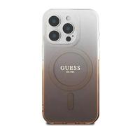 CG MOBILE Guess Magsafe IML Coque Rigide à Paillettes pour iPhone 16 Pro Max, Profil Fin, Facile à Clipser, Protection Contre Les Chutes, Marron