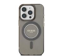 CG MOBILE Guess Magsafe IML Coque Rigide avec Strass pour iPhone 16 Pro Max Noir