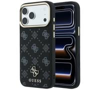 CG MOBILE Guess Pivoine 4G Petit logo compatible avec MagSafe Coque pour iPhone 18 Pro / 17 Pro (noir)