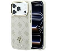 CG MOBILE Guess Pivoine 4G Petit logo compatible avec MagSafe Coque pour iPhone 18 Pro Max / 17 Pro Max (Beige)