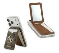 CG Mobile Guess PU 4G Porte-Cartes magnétique - Fonction Support/Miroir Inclus, Marron, 11,9 cm