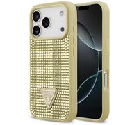 CG MOBILE Guess Rhinestone Triangle Logo Coque pour iPhone 17 Pro (doré)