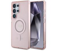 Coque Guess avec logo imprimé strass MagSafe pour Samsung Galaxy S25 Ultra (rose)