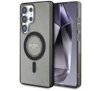 CG Mobile Guess Strass Logo Classique imprimé Compatible avec MagSafe Coque pour Samsung Galaxy S25 Ultra (Noir)