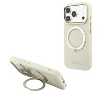 CG MOBILE Guess Support anneau 360 4G avec logo classique compatible avec coque MagSafe pour iPhone 18 Pro Max / 17 Pro Max (beige)