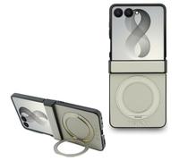 CG MOBILE Guess Support magnétique à anneau avec logo classique grainé compatible avec la coque MagSafe pour Samsung Galaxy Z Fold8 Ultra (beige)