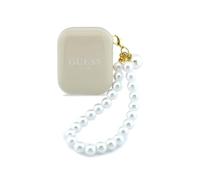 CG MOBILE Guess TWS Écouteurs avec sangle de perles et étui de charge, beige