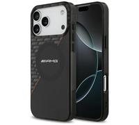 CG MOBILE AMG Coque de protection à double couche en losanges transparents compatible avec MagSafe pour iPhone 17 Pro Max (noir/rouge)