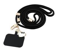 Sangle / lanière universelle pour téléphone (noir) Patch Hello Kitty et breloque tête de chat