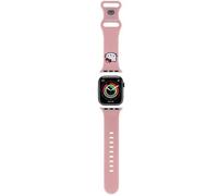 CG MOBILE Hello Kitty HKAWMSCHBLP Bracelet de montre pour Apple Watch 38/40/41 mm Rose Motif tête de Kitty en silicone