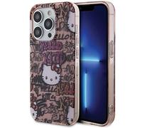 CG MOBILE Hello Kitty HKHCP14XHDGPTP Coque de protection pour iPhone 14 Pro Max 6,7" Rose rigide IML Tags Graffiti