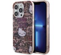 CG MOBILE Hello Kitty HKHCP14XHDGPTP Coque de protection pour iPhone 14 Pro Max 6,7" Rose rigide IML Tags Graffiti