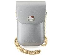 CG MOBILE Hello Kitty HKOWBPGHDLMS Sac en cuir argenté avec logo en métal