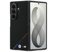 CG MOBILE BMW M Étui en cuir perforé à rayures tricolores avec logos métalliques compatible avec MagSafe Coque pour Samsung Galaxy Z Fold8 Ultra (noir)