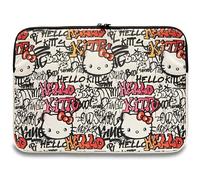 CG Mobile Housse Hello Kitty HKCSZPDGPTE 14" Beige Zip PU Tags Graffiti
