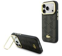 CG Mobile i Lacoste - Support de mélange en PVC - Compatible avec MagSafe - Coque pour iPhone 17 Pro (marron)