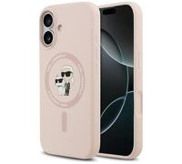 CG Mobile Anneau en silicone Karl Lagerfeld « Karl & Choupet » – Compatible MagSafe iPhone 17 (rose)