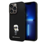 CG MOBILE Karl Lagerfeld Coque avec logo Ikonik NFT et broche en métal pour iPhone 15 Pro Max (Noir)