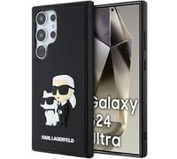 CG Mobile Karl Lagerfeld Coque de Protection arrière en Caoutchouc 3D pour Samsung Galaxy S24 Noir (S928-Galaxy S24 Ultra)