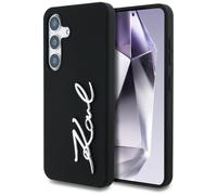 CG MOBILE Karl Lagerfeld Coque de protection en silicone et métal avec logo pour Samsung Galaxy S25 (noir)