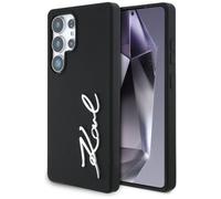 CG MOBILE Karl Lagerfeld Coque de protection en silicone et métal avec logo pour Samsung Galaxy S25 Ultra (noir)