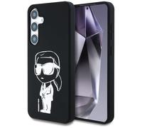 CG MOBILE Karl Lagerfeld Coque en silicone avec logo graffiti icône compatible avec MagSafe pour Samsung Galaxy S25 (noir)