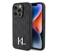 Coque rigide en TPU Hot Stamp Logo métal KL pour iPhone 15 Pro Max - Noir