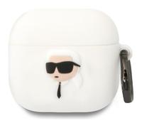 CG Mobile Karl Lagerfeld Étui en silicone 3D NFT pour AirPods 4 (blanc)