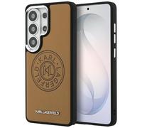 CG MOBILE Karl Lagerfeld Étui perforé KL compatible avec MagSafe pour Samsung Galaxy S26 Ultra (marron)