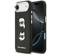 CG Mobile - Coque Karl Lagerfeld FW Grained Karl & Choupette Pins & Logo pour iPhone 17 Air Noir