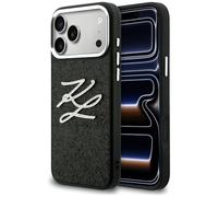 CG MOBILE Karl Lagerfeld IML Coque avec logo diamant KL scintillant pour iPhone 17 Pro Max (noir)