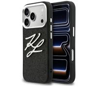 CG MOBILE Karl Lagerfeld IML Coque avec logo diamant KL scintillant pour iPhone 17 Pro (noir)