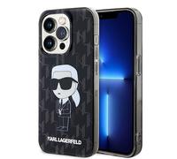 CG MOBILE Karl Lagerfeld IML IKonIK Monogram Coque Rigide pour iPhone 15 Pro Noir