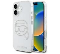 CG Mobile - Coque pour iPhone 16 - IML Strass KLHCP16SHKHDCELT Tête de Karl Transparente