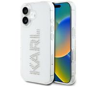 CG MOBILE Karl Lagerfeld IML Rhinestones Logo Coque pour iPhone 16 (transparent)