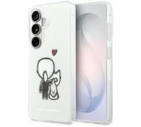 CG MOBILE Karl Lagerfeld Karl & Choupette Back Logo Compatible avec MagSafe Coque Samsung Galaxy S26 (Transparent)