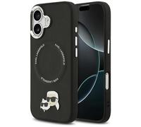 CG MOBILE Karl Lagerfeld Karl & Choupette Broches compatibles avec MagSafe Coque pour iPhone 17 (noir)