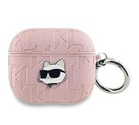 CG Mobile Étui pour AirPods 3 Karl Lagerfeld KLA3PGCHPP Monogramme Rose Tête de choupette