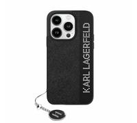 CG Mobile Karl Lagerfeld KLHCP15SPSAKDGCK Coque pour iPhone 15/14/13 6,1" Noir Coque Rigide Saffiano Strass et breloque