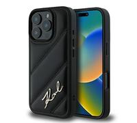 CG Mobile Karl Lagerfeld KLHCP16XPQDSMGK Coque pour iPhone 16 Pro Max 6,9" Noir Signature matelassée