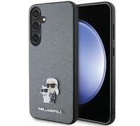 CG MOBILE Karl Lagerfeld KLHCS24MPSAKCMPG Coque Rigide pour S24+ S926 Gris Saffiano Karl & Choupette Metal Pin