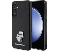 CG MOBILE Karl Lagerfeld KLHCS24MPSAKCMPK Étui Rigide pour S24+ S926 Noir Saffiano Karl & Choupette Metal Pin