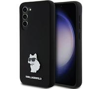 CG MOBILE Karl Lagerfeld KLHCS24MSMHCNPK Coque pour S24+ S926 Noir Coque rigide en silicone Choupette Métal Pin