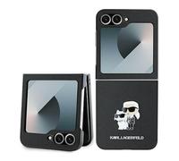 CG Mobile Karl Lagerfeld KLHCZF6SAPKCNPK Coque pour Z Flip6 F741 Noir Saffiano Metal Pin
