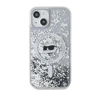 CG Mobile Karl Lagerfeld KLHMN61LGCHSGH Coque pour iPhone 11/XR 6,1" Coque rigide transparente Liquide Paillettes Tête de Choupette