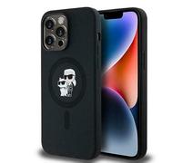 CG MOBILE Karl Lagerfeld KLHMP14LSCMKCRHK Coque pour iPhone 14 Pro 6,1" Noir Coque rigide en silicone Karl & Choupette