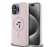CG Mobile Karl Lagerfeld KLHMP15XSCMKCRHP Coque pour iPhone 15 Pro Max 6,7" Rose Rigide Silicone Karl & Choupette Ring
