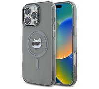 CG MOBILE Karl Lagerfeld KLHMP16LHLSCHK Coque pour iPhone 16 Pro 6,3" Noir Coque Rigide IML Metal Choupette Head